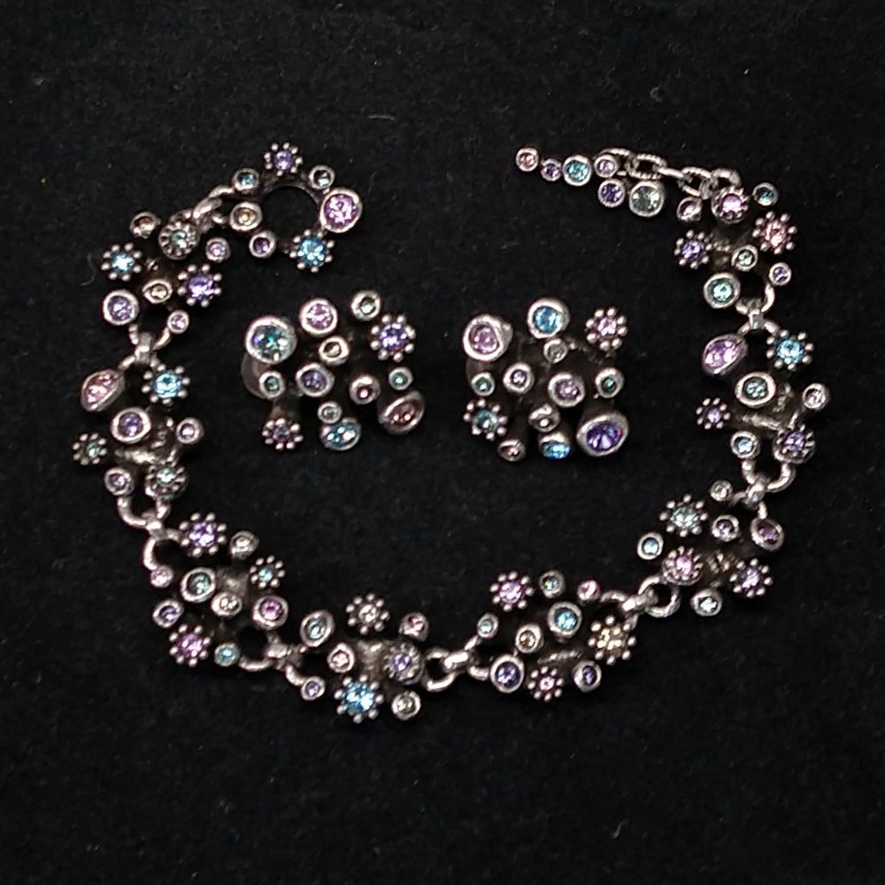Patricia Locke Silver Bracelet Earrings Swarovski…